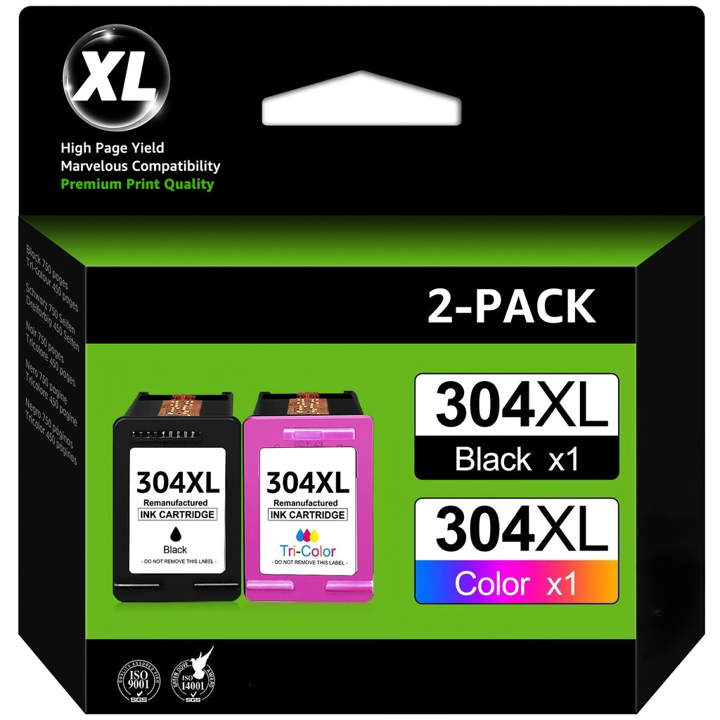 Paquete de 2 Cartuchos de Tinta Tri-color 304XL para HP 304XL Compatibles con HP DeskJet 2622, 2630, 2632, 2633, 2634, 3720, 3730, 3733, 3735, 3750, 3760, 3762, 3764, ENVY 5010, 5020, 5030, 5050 y AMP 130 – Suministros de Oficina, Recambio de Tinta XL, Ca
