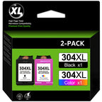 Paquete de 2 Cartuchos de Tinta Tri-color 304XL para HP 304XL Compatibles con HP DeskJet 2622, 2630, 2632, 2633, 2634, 3720, 3730, 3733, 3735, 3750, 3760, 3762, 3764, ENVY 5010, 5020, 5030, 5050 y AMP 130 – Suministros de Oficina, Recambio de Tinta XL, Ca