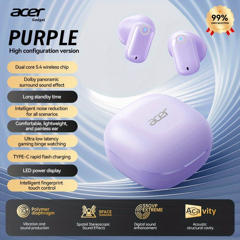 Auriculares Bluetooth | Los auriculares inalámbricos Acer OHR501 presentan un diseño semi-intrauditivo con cancelación de ruido, lo que