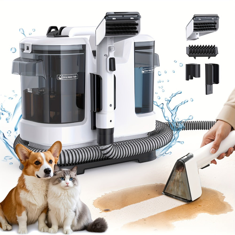 Lubluelu 16500Pa Potente Aspiradora de Desechables, Aspiradora Vertical de Mano con Herramientas Multifunción, Diseño de Tanque de Agua Dual, Diseño que Ahorra Espacio, Limpieza de 3 Acciones, para Alfombras, Mascotas, Asientos de Coche, Sofá, Sillón, Nav