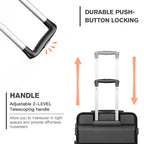 3 piezas de conjunto de maleta negra Diseño horizontal ABS carcasa dura con cerradura TSA rueda giratoria
