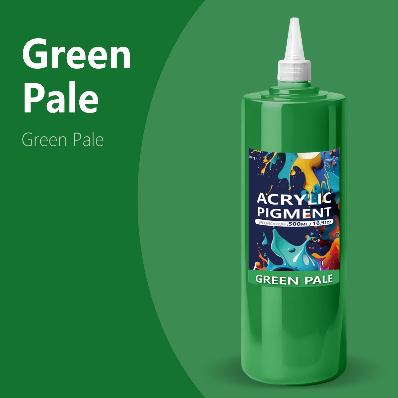 Set de Pintura Acrílica de 12 Colores | Botella con Boquilla de 500ml/16.91oz, Pintura Acrílica para Madera, Ropa, Cerámica, Tela | Pintura Profesional Hecha a Mano, Suministros para Pintura de Madera y Lienzo para Artistas, Adecuado para Aficionados a la
