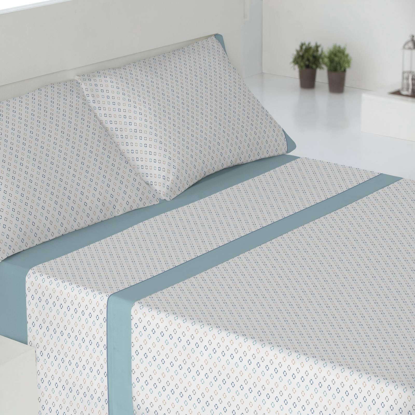 Juego de cama de 3/4 piezas apto para todas las estaciones, que incluye una sábana, una sábana ajustable y fundas de almohada. Medidas: 90 cm, 105 cm, 135 cm, 150 cm y 180 cm