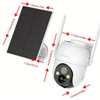 Cámara de Seguridad Inalámbrica Solar Arenti para Exteriores, Resolución de Video 3MP FHD, Batería de 5200mAh, CCTV para Seguridad del Hogar, Visión Nocturna a Color 1296P, Audio Bidireccional, Almacenamiento en Nube/SD, Sin Cuota Mensual, Detección de Mo