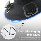 Sombrero Solar con Ventilador para Exteriores, Gorro de Pescador con Función de Ventilador, Diseño de Doble Ventilador, Sombrero de Sol de Ala Ancha, Carga USB, Garantía de Batería de Larga Duración, Adecuado para Camping, Montañismo, Pesca y Otras Activi