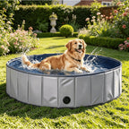 Piscina Plegable para Perros Gatos Bañera Portátil para Mascotas Plegable PVC y Resistente 80x20cm