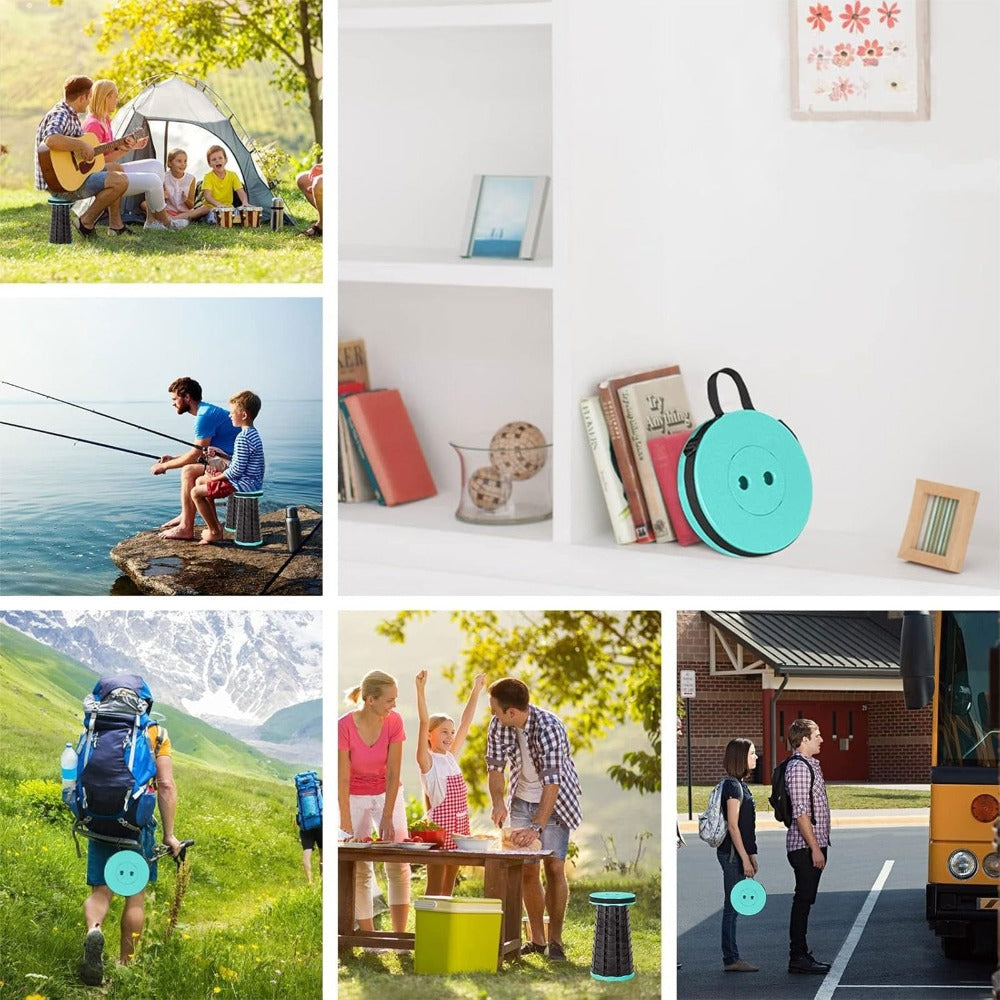 Silla y taburete plegables portátiles de alta resistencia - Diseño compacto y ligero, taburete plegable multifuncional ajustable de altura para camping, pesca, senderismo - Equipo de exterior duradero, regalo perfecto para pescadores, silla de camping con