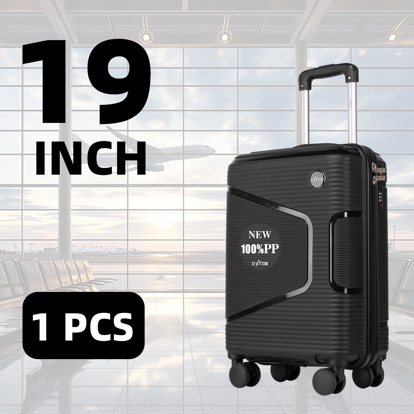 Equipaje | Maleta Rígida con Ruedas | 19 Pulgadas, Material PP | Diseño Retentor de Forma | Listo para el Embarkado | Múltiples Opciones de Color | Ideal para Uso Diario Estudiantil, Viajes Cortos y Escapadas de Fin de Semana, Aplicable en Múltiples Escen