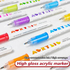 168 Colores de Bolígrafos de Gel Acrílico, Bolígrafos de Gel para Libros de Colorear, Papel , Vidrio, Tela, Creación de Tarjetas, Suministros para Arte y Manualidades, Bolígrafo de Pintura Acrílica 3D con Punta de Bala de 1.0 mm