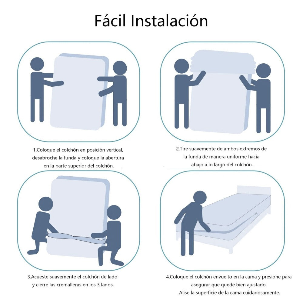Funda de Colchón con Cremallera - Suave y Resistente con Cremallera para Cama 90/105/135/150 cm.