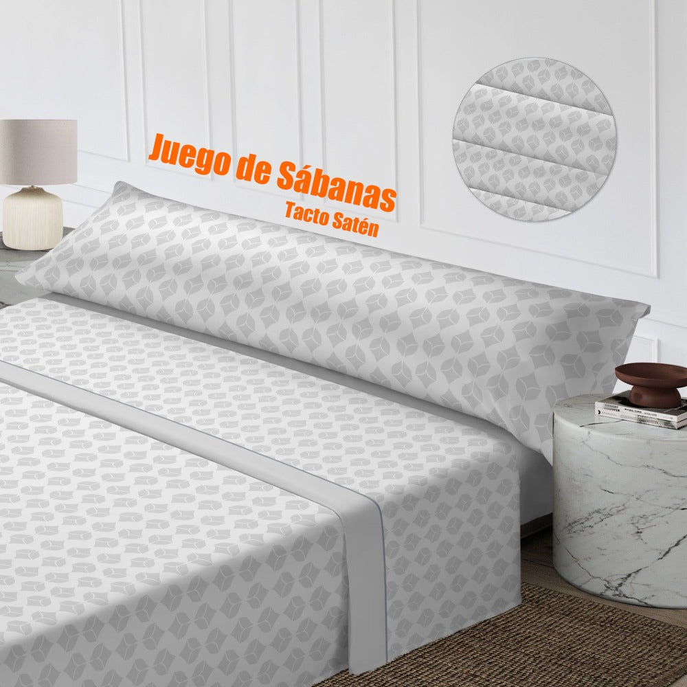 Juego de Sábanas Estampados de Microfibra Fino para Verano, Tamaño de 90/ 105/ 135/ 150