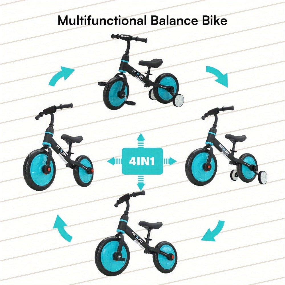 UBRAVOO Fit 'n Joy Bicicletas Infantiles, Bicicleta de Equilibrio 4 en 1 para Niños con Pedales y Estabilizadores, Bicicleta de Triciclo a Bicicleta para Niños y Niñas de 2 a 5 Años