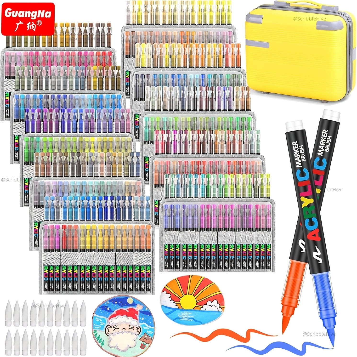 Marcadores artísticos Guangna 360 colores para tela, vidrio y cerámica