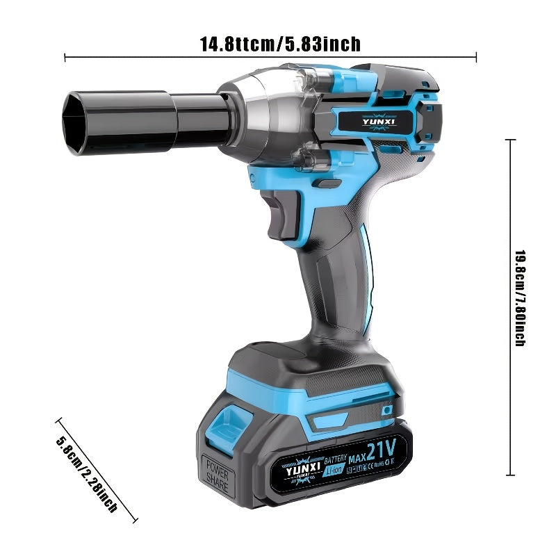Llave de impacto inalámbrica multifuncional para neumáticos coche y bricolaje | diseño funcional