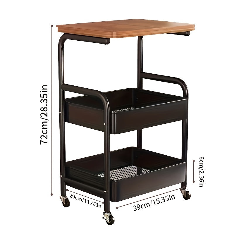 Carrito de almacenamiento de 3 niveles para cocina hogar y oficina | diseño funcional