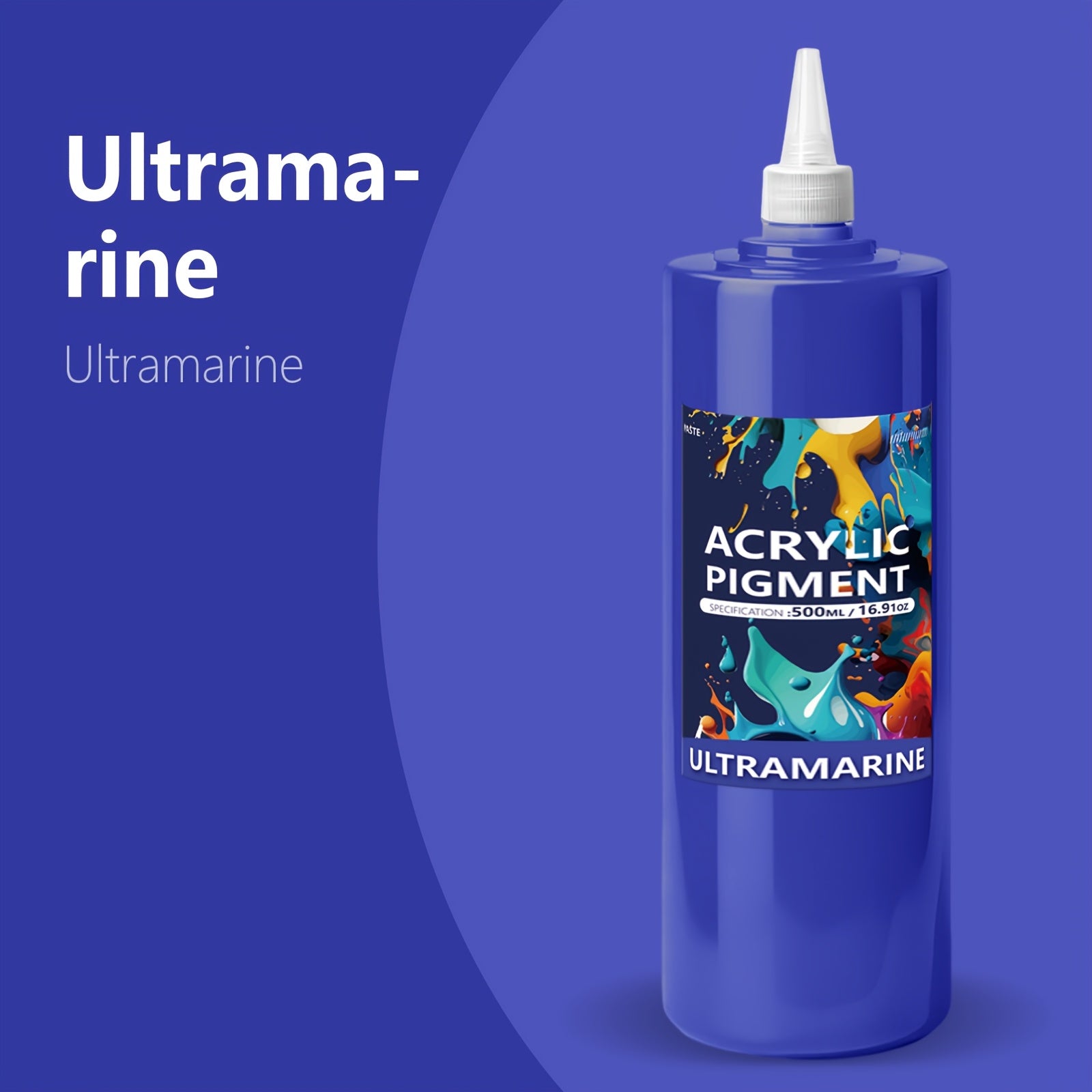Set de Pintura Acrílica de 12 Colores | Botella con Boquilla de 500ml/16.91oz, Pintura Acrílica para Madera, Ropa, Cerámica, Tela | Pintura Profesional Hecha a Mano, Suministros para Pintura de Madera y Lienzo para Artistas, Adecuado para Aficionados a la