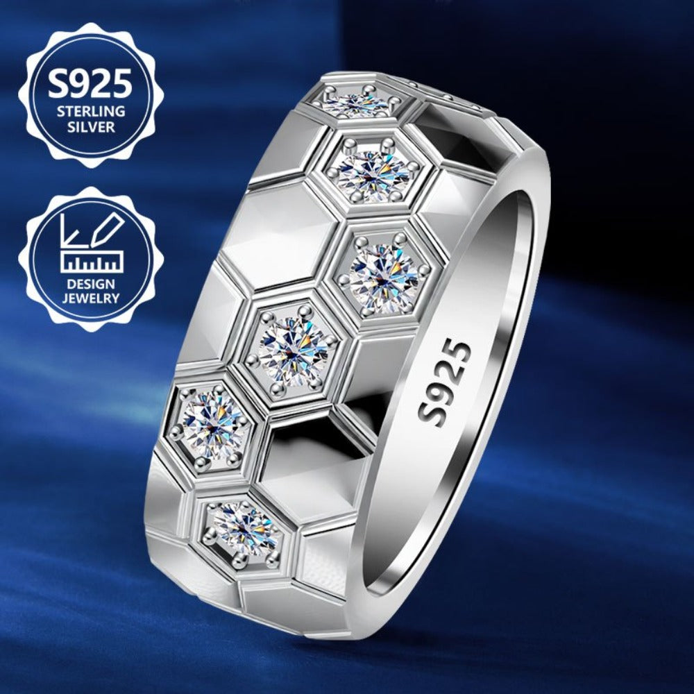 Anillo de moda exquisito de plata 925, elegante y moderno, juego con circonio sintético cúbico integrado, un anillo de joyería de alta calidad con una apariencia excelente, adecuado para viajes de vacaciones, uso diario