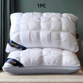 1/2 piezas Almohada de lujo tipo hotel para cama - Diseño ergonómico para quienes duermen de espalda, de lado y de estómago, solo lavado a mano, multiusos para el hogar y viajes, sueño cómodo, diseño de almohada elegante, relleno de alta densidad de 1000g
