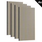 Conjunto de paneles acústicos de 4 piezas, paneles de pared hechos de chapa de madera auténtica, paneles acústicos de listones para paredes, paneles de madera en relieve 3D y fieltro acústico, tamaño 120 x 60 cm, color madera antracita marrón
