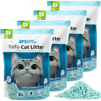 PACK 4 Arena para Gatos AGROMERANTE Arena de Tofu para Gatos sin Polvo Fácil de Aglomerar Controla los Olores se Lanza en el Inodoro (4Pcs,