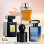 Juego de Perfume para Hombre de Cuatro Botellas, 190 ml en Total, Notas Amaderadas Clásicas y Notas de Frutas Frescas, Fragancia de Larga Duración, Colonia de Larga Duración para Hombre, Adecuado para Uso Diario y de Fiesta, Ambiente para Citas, Embalaje