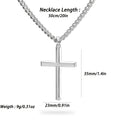 Collar con colgante de cruz de plata 925 con diseño de cadena clásica, adiciones de joyería estilo fiesta hip-hop, regalo para el Día de San Valentín, Día del Padre, incluye embalaje en caja de regalo