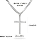 Collar con colgante de cruz de plata 925 con diseño de cadena clásica, adiciones de joyería estilo fiesta hip-hop, regalo para el Día de San Valentín, Día del Padre, incluye embalaje en caja de regalo