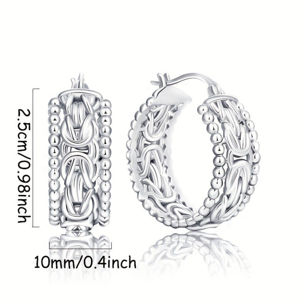 ARTPAGE Un Set de Aretes de Aro para Mujer Hechos de Plata 925, Elegantes y Sofisticados, Ideales para Diferentes Eventos, un Excelente Regalo para Mujeres, Ya sea para el Día de San Valentín, Cumpleaños, Día de la Madre o Navidad, Viene con una Caja de R