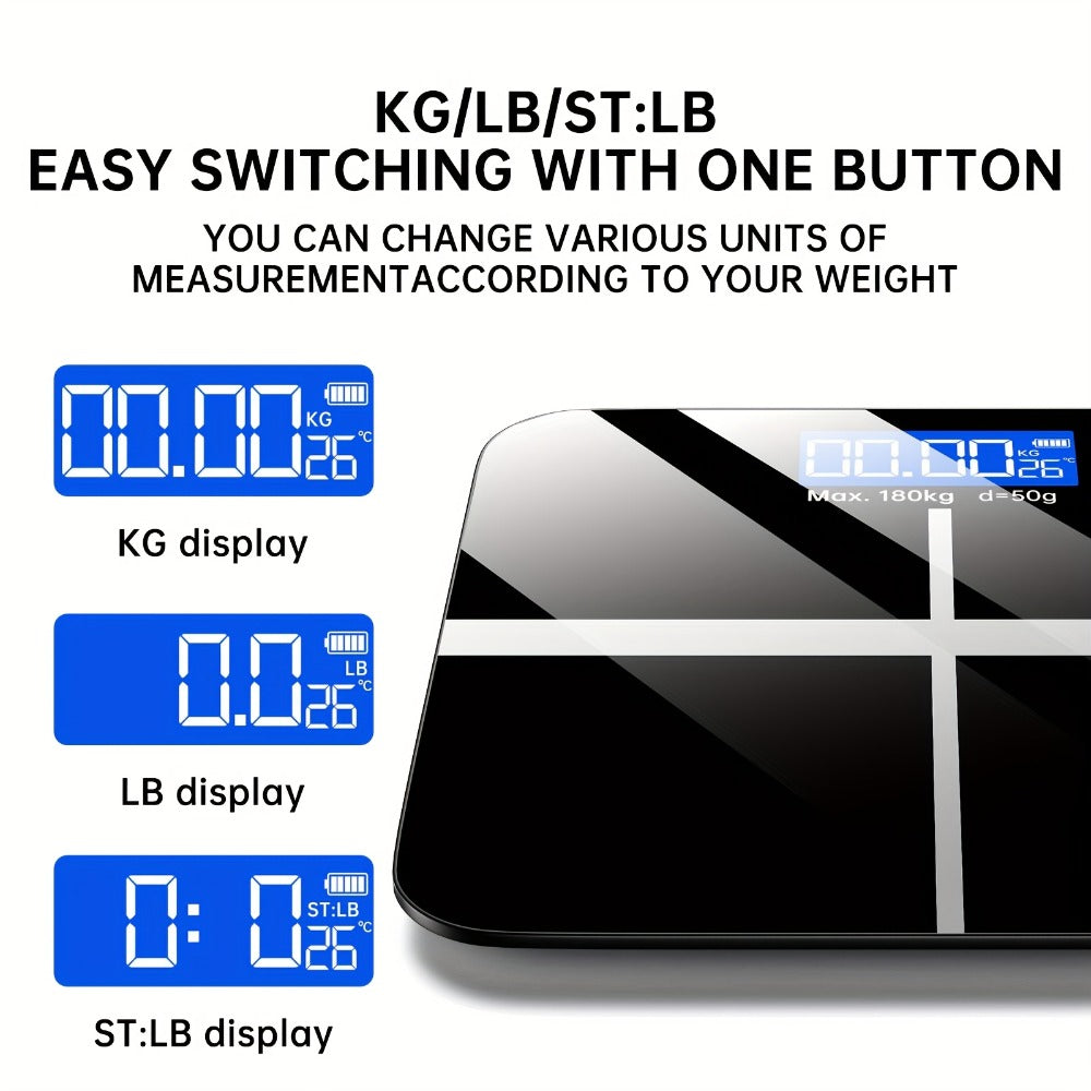 Báscula Electrónica de Peso, Báscula Digital para Baño de 179,62 kg, Báscula de Alta Precisión con Pantalla LCD de Alta Definición y Visualización de Temperatura (Intercambiable entre KG y Escala), Plataforma Ultra Ancha, Pesaje Electrónico de Alta Precis