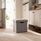 Reposapiés otomano de almacenamiento, taburete plegable para pies, caja de almacenamiento, taburete para el hogar, taburete para pies, banco, caja grande para guardar ropa de lino