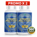 [PROMOCIÓN PAQUETE DE 2] 2 Suplementos de Bisglicinato de Magnesio con Vitamina B6 - 360 Cápsulas