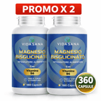 [PROMOCIÓN PAQUETE DE 2] 2 Suplementos de Bisglicinato de Magnesio con Vitamina B6 - 360 Cápsulas
