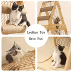 Rascador para gatos | Torre para Gatos Adecuada para Interiores, Centro de Actividades de Múltiples Pisos con 2 Postes para Rascar, Cama para
