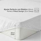 Protector de colchón ajustado impermeable, funda de sábanas de algodón terciopelo de 30 cm de profundidad, bolsillo ajustable, protector de terciopelo suave adecuado para todas las camas, incluidas camas individuales/dobles/camaras king, lavable a máquina