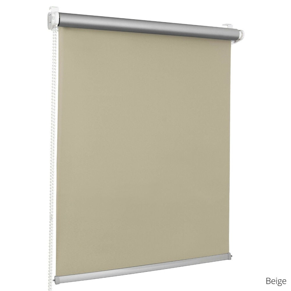 Persiana Térmica • BEIGE • 32 Tamaños • BOJANEK TERMO • Manijas Ajustables • Instalación en Ventana Sin Taladro • Mecanismo de Cadena • Protección Solar y Térmica • Perfecta para Sala de Estar, Dormitorio, Cocina, Oficina • Persiana Térmica Blanca Día Noc