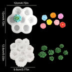4 Piezas de Moldes de Silicona, Moldes 3D de Flores y Suculentas, Moldes para Velas DIY, Moldes en Forma de Flor de Cactus para Jabón Aromático, Cera y Resina