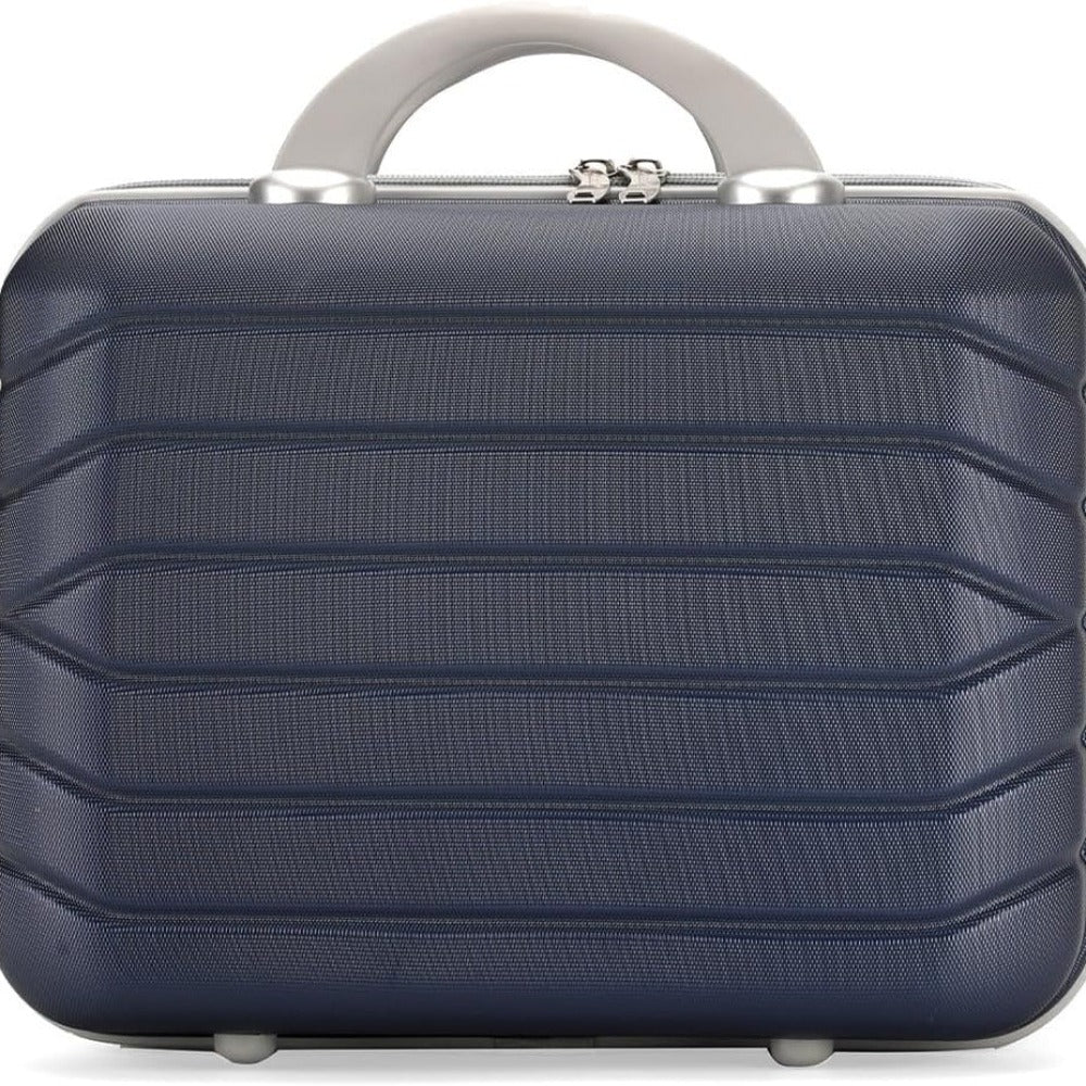 PROVITERA Conjunto de 4 maletas rígidas de ABS con estuche de belleza, maleta con asa telescópica y ruedas fáciles de rodar, carrito con cerradura y candado de código, equipaje de mano con diseño moderno ultra resistente