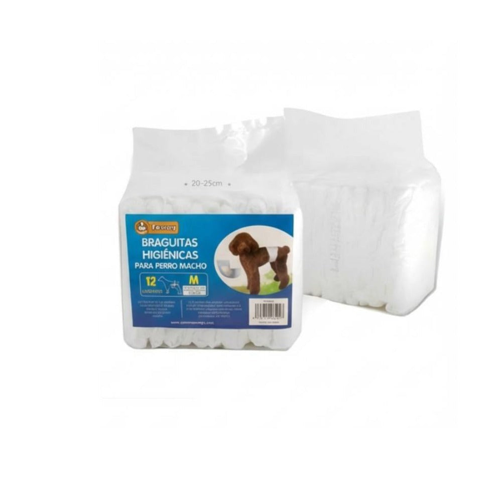 Paquete de 36 pañales desechables para perros machos, ropa interior higiénica para mascotas, suaves, absorbentes, transpirables y cómodos, disponibles en varios tamaños, XS/S/M/L, blancos.