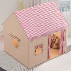 Tienda de campaña estilo casa a cuadros rosa y blanco - Casa de juegos extra grande para interiores y exteriores para niños | Se pliega para un fácil almacenamiento | Casa a cuadros rosa grande | Regalo perfecto para vacaciones y cumpleaños para niños y n