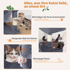 Rascador para gatos | AMHANCIBLE Árbol para gatos enorme, 180 cm, para gatos grandes adultos de interior, torre para gatos con 8 postes