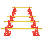 Juego de entrenamiento de agilidad para perros - 12 conos y 6 barras ajustables para ejercicios de coordinación, juego de 6 piezas
