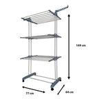 Tendedero Ropa Plegable Vertical XXL Nyana Home Ruedas Pivotantes 360º Multifuncional 4 Niveles y Alas Plegables Hasta 20 Metros de Secado Secadora de Ropa Tendedero de Ropa Tendal Exteriores Interiores Alas Laterales Plegables