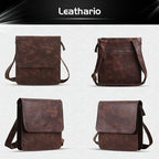 Bolso cruzado de cuero genuino para hombre Leathario, bolso de hombro de cuero genuino, bolso de gran capacidad para hombre, adecuado para uso diario, casual y de trabajo, el mejor regalo para novios, perfecto para regalar, almacén local
