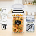 Juego de almacenamiento de cocina de alta gama de 32 piezas. Contenedor de almacenamiento sellado, utilizado para refrigeradores, salas de té y gabinetes. La opción ideal para harina, azúcar, pasta, granos y aditivos para pasteles. Incluye bolígrafo y eti