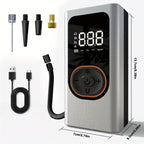 Inflador de neumáticos portátil inalámbrico de 150 PSI con medidor digital y luz LED, compresor de aire recargable USB-C - Infla rápidamente coches, bicicletas, motocicletas, balones, etc., herramienta portátil para inflar neumáticos, equipo de viaje para