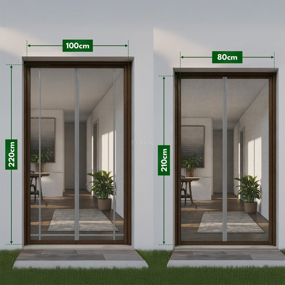 Mosquitera - Magnética Multidimensional para Puertas y Ventanas de Balcón - Mosquitera con Cierre Automático - Variantes de Ancho 80-160 Cm - Longitud 210/220 Cm - Diferentes Colores - para Hogar, Apartamento y Balcón - Protección contra Moscas y Mosquito