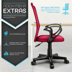 Silla de Oficina TRESKO® con Reposabrazos, Altura Ajustable Continua | Silla Giratoria de Malla Transpirable | Silla de Escritorio con Ruedas de Plástico Ligeras, Superficie Acolchada, Ajuste Ergonómico | Silla de Ordenador Ideal para Oficina en Casa, Hab