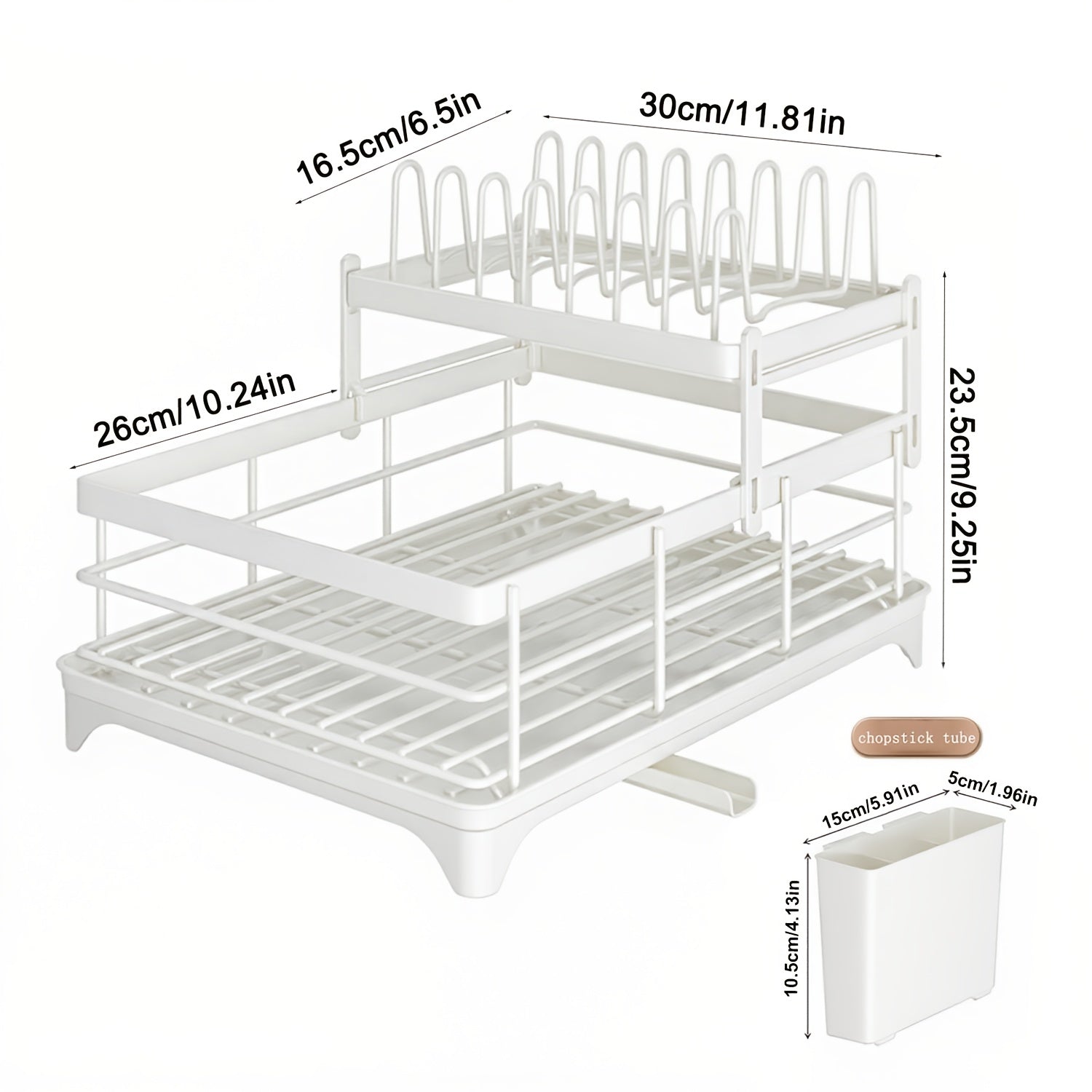 Escurridor de cubiertos de dos niveles con rejilla de drenaje, con salida de agua giratoria de 360°, equipado con una tabla de drenaje y un escurridor de cubiertos, un escurridor de cubiertos para encimera de cocina, un escurridor multifuncional que ahorr