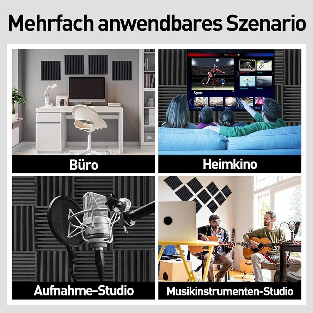 24X tapetes absorbentes de espuma acústica autoadhesiva anidada para insonorización de 30*30 cm