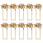 10 Piezas Soporte de Flores Metálico Dorado de 78.74 cm de Altura para Centros de Mesa de Bodas NUEVO